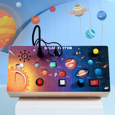 Children's Wooden Early Education Sound LED Switch Busy Board Teaching Aids, Hands-on Ability Cognitive Puzzle Circuit Board Toys