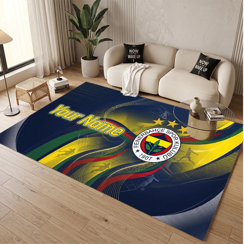 Personalized Crystal Velvet Carpet Fenerbahçe FC Pattern Non Slip Floor Rug