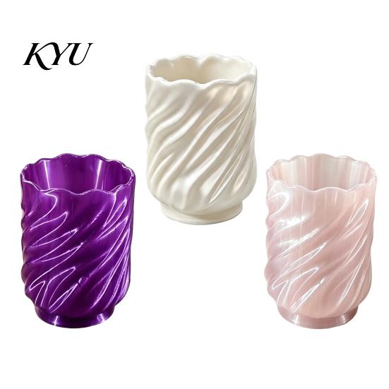 Versatile Stationery Organizer Spiral Pen Holder, 3D Printed Twisted Makeup Brush Cup, Cute Aesthetic Desk Accessories Decorative Storage Container