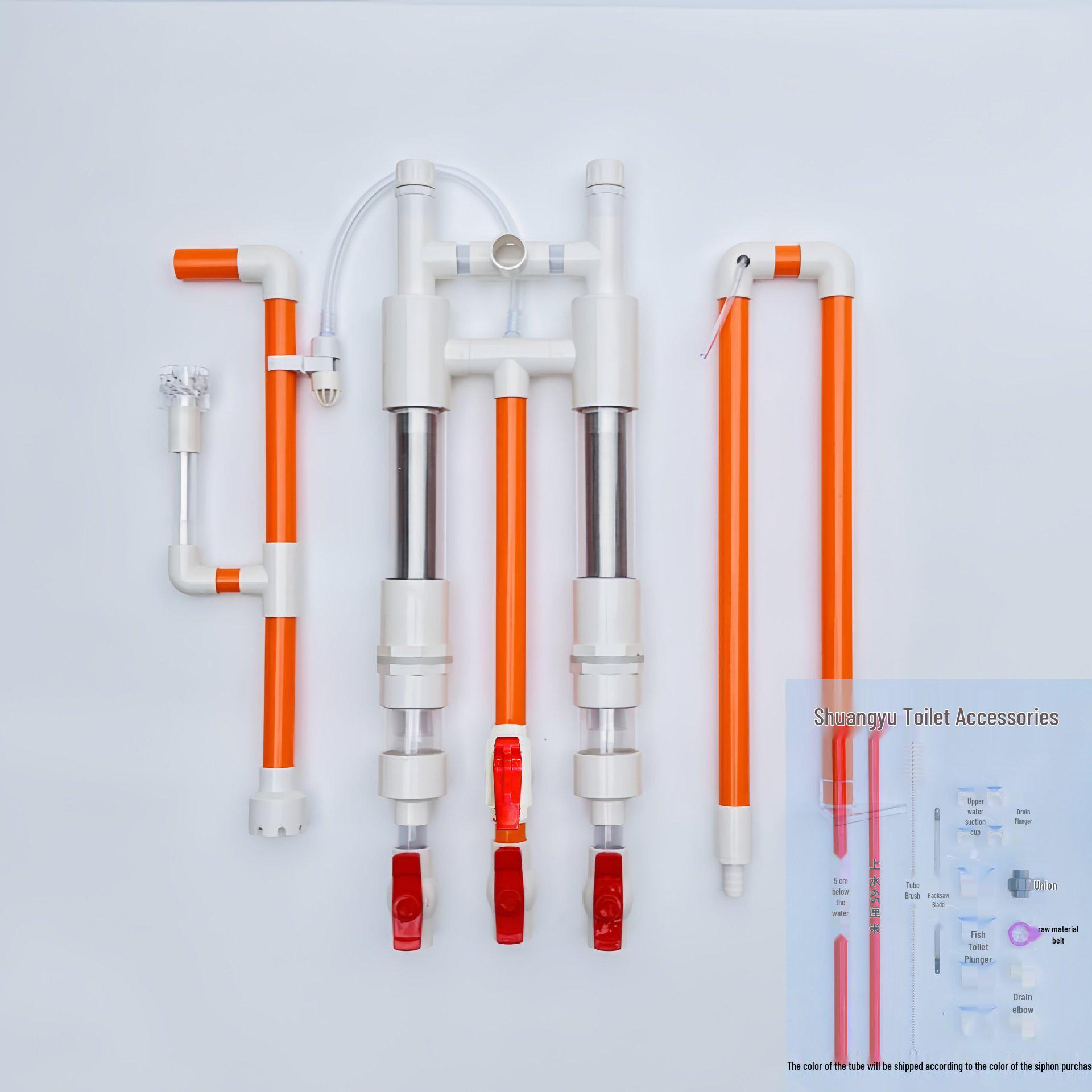 

Siphon Filtration System - Complete Fish Tank Bottom Filter with No-Punch Screen and Double Fish Waste Separator