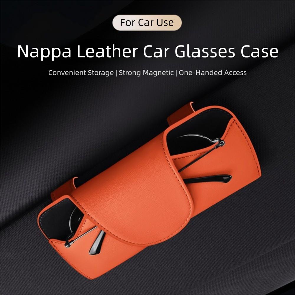PU Leather Sun Visor Glasses Holder Multi-functional Wear-Resistant Sunshade Plate Organizer Universal Auto Sunglasses Holder