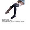 Lace Thigh High Socks Women Over-the-Knee Socks with Lace Cuffs Stretchy Long Stockings Boot Socks for Girls Cosplay Dating