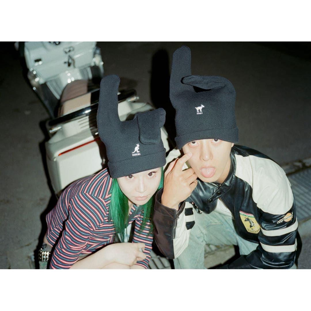 Used [Rare] KANGOL  YAGI EXHIBITION Rabbit Beanie Black
