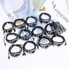 Cross-Border Hot-Selling Beaded 12 Zodiac Leather Bracelets, Popular Couple Gifts, Luminous Twelve Zodiac Starry Sky Bracelets