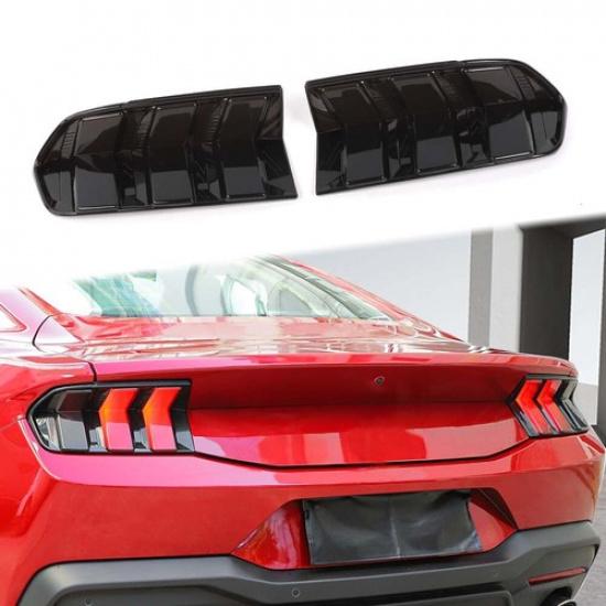Smoked Black Taillight Fog Lamp Trim Overlay Bezel Decor for Ford Mustang 2024+