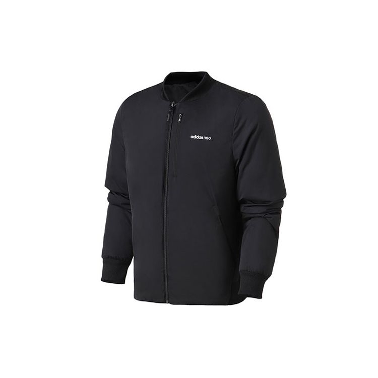 adidas Neo M Pad Bunda Oboustranná Prešívaná Baseballová Bavlnená Bunda Zimná Pánska Bunda Čierna DZ7575
