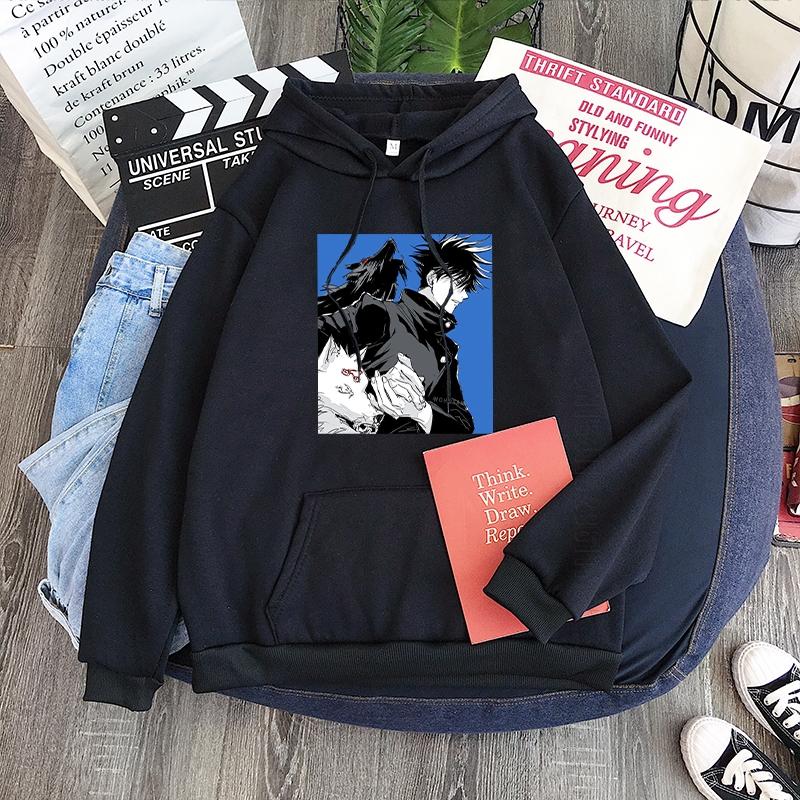 Anime Jujutsu Kaisen Fushiguro Megumi Graphic Hoodies Oversized Hooded Sweatshirt Long Sleeves Cotton Hoodie Men Women Clothes