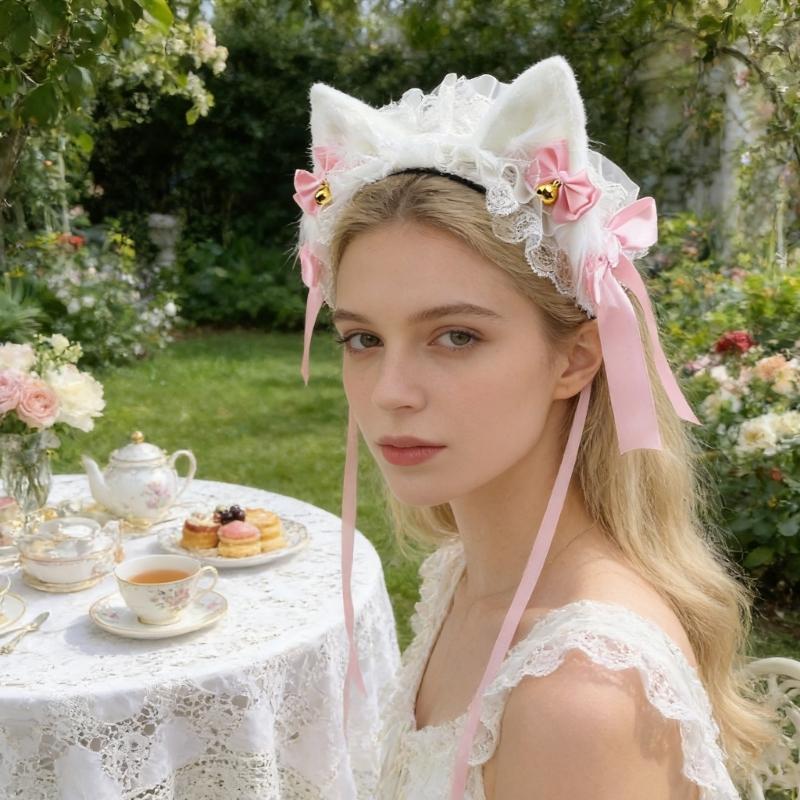 Plüsch Flauschige Katzenohren Haarreif für Mädchen Damen Halloween Cosplay Party Kostüm Süße Lolita Kopfschmuck Geschenke