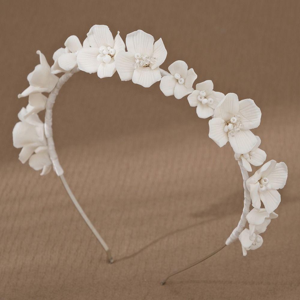 Fascia da Acconciatura Fata Corona Bianca Fascia per Capelli Moda Tiara Nuziale Sposa Matrimonio