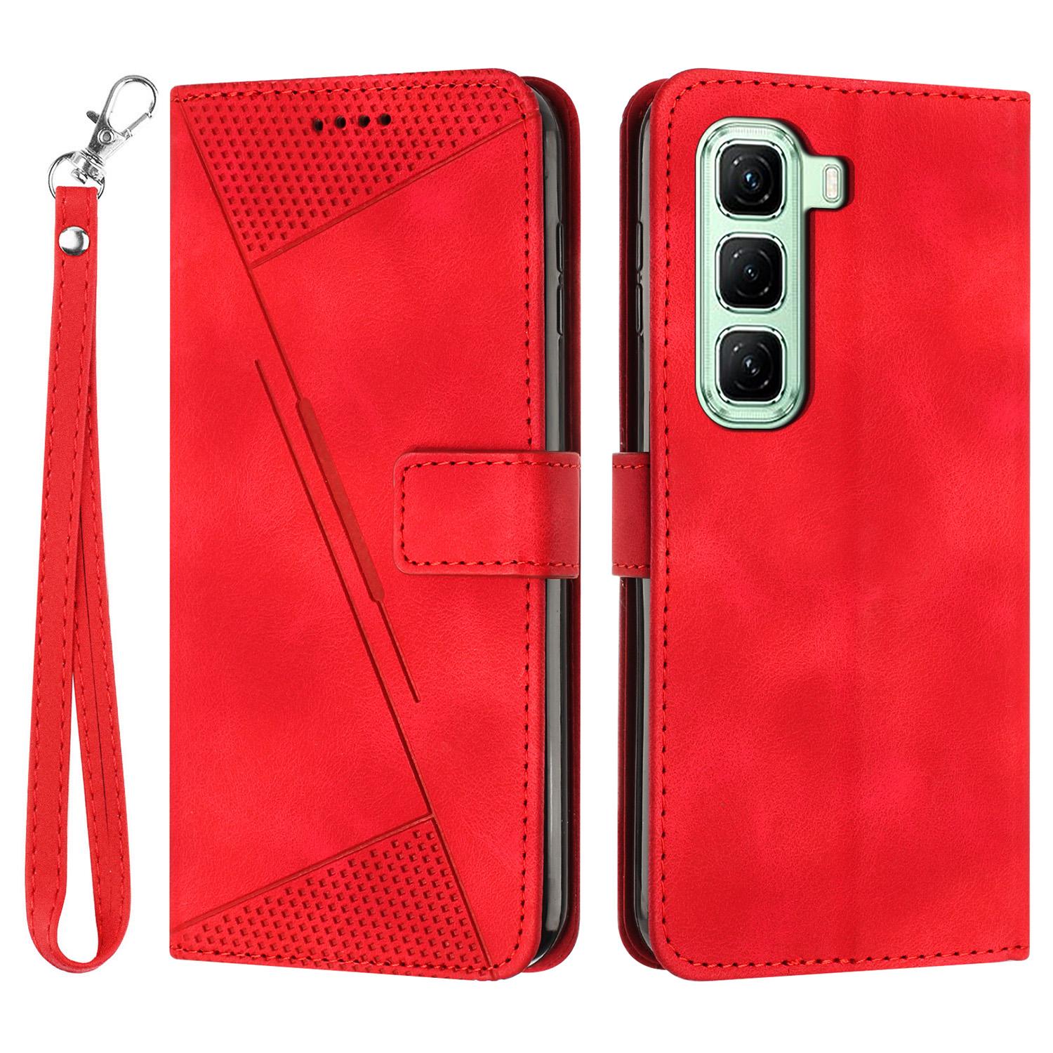 

For Infinix Hot 50 4G Case Handbag Imprinted Triangle Leather Phone Cover D