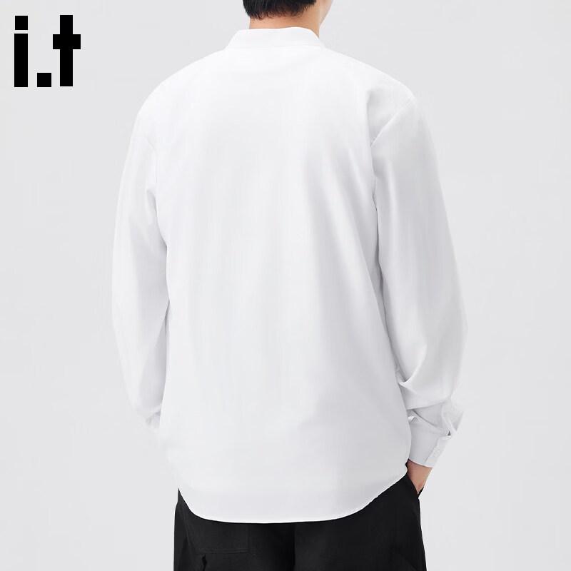 CHOCOOLATEit Men's Ice Silk Henley Collar Long Sleeve Shirt