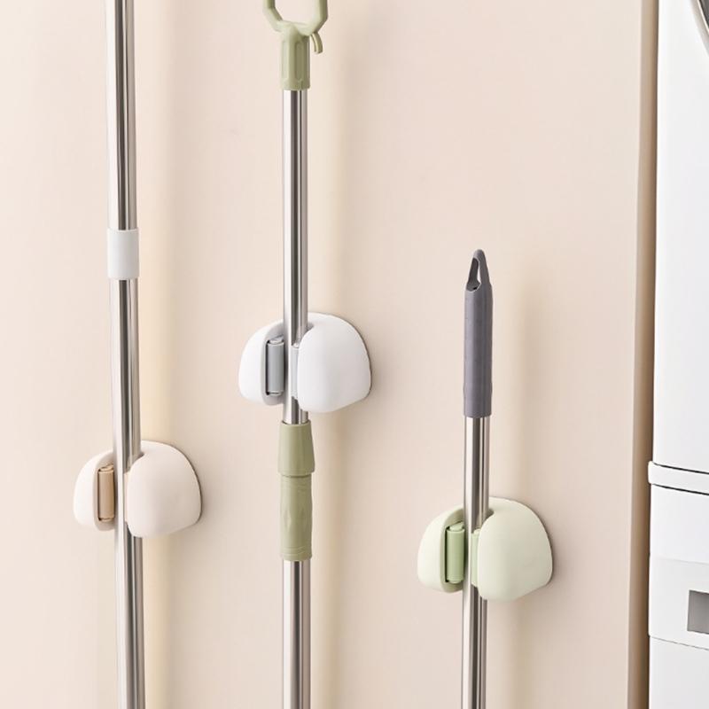Easy To Use Strong Suction Mop Holder Clip Waterproof Broom Hanger Practical Home Cleaning Tool Organizer for Renters