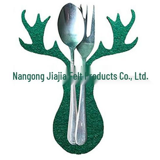 Christmas Tree Cutlery Set: Felt Knife & Fork Holders, Table Mat, Coaster, Party Decor