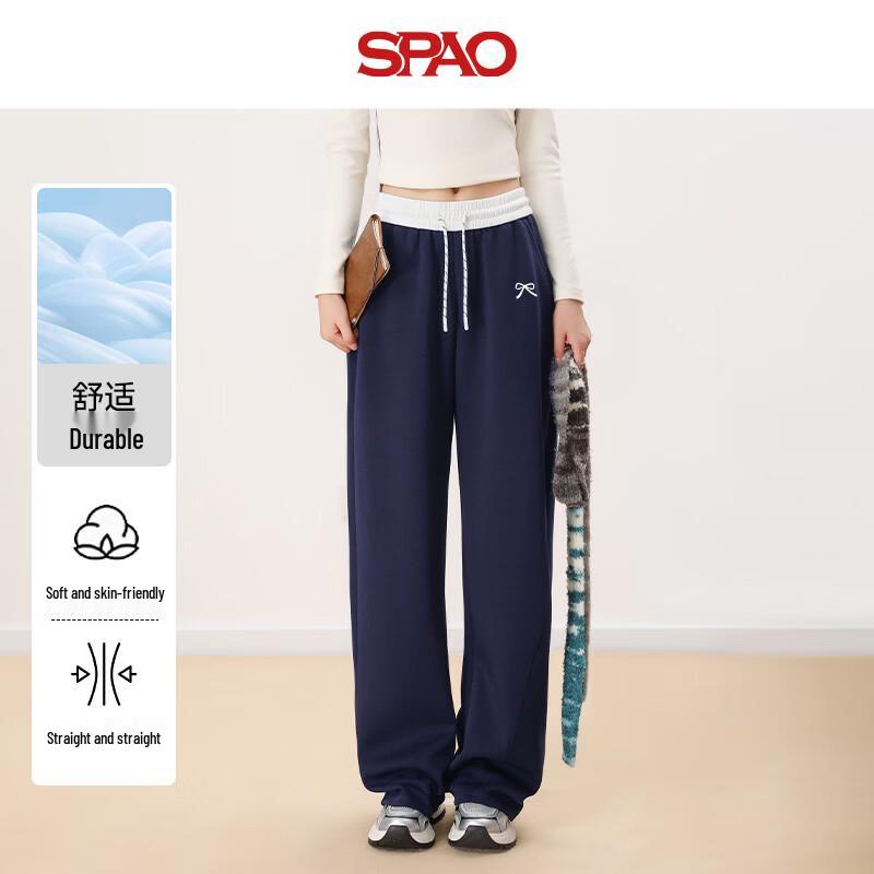 SPAO Women s Scimitar Style Color-Block Casual Sweatpants XL