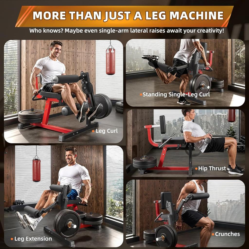 YODOLLA Beinstrecker & Beinkurbler Maschine, Robuste verstellbare Plate Loaded Ausrüstung für das Oberschenkeltraining im Heim-Fitnessstudio
