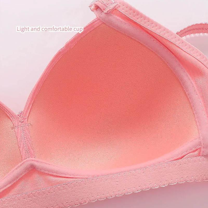 Women's Bra Without Steel Ring Pure Cotton Cloth Breathable and Comfortable Large Size Thin Section Gathering Adjustable Anti-sagging Bra