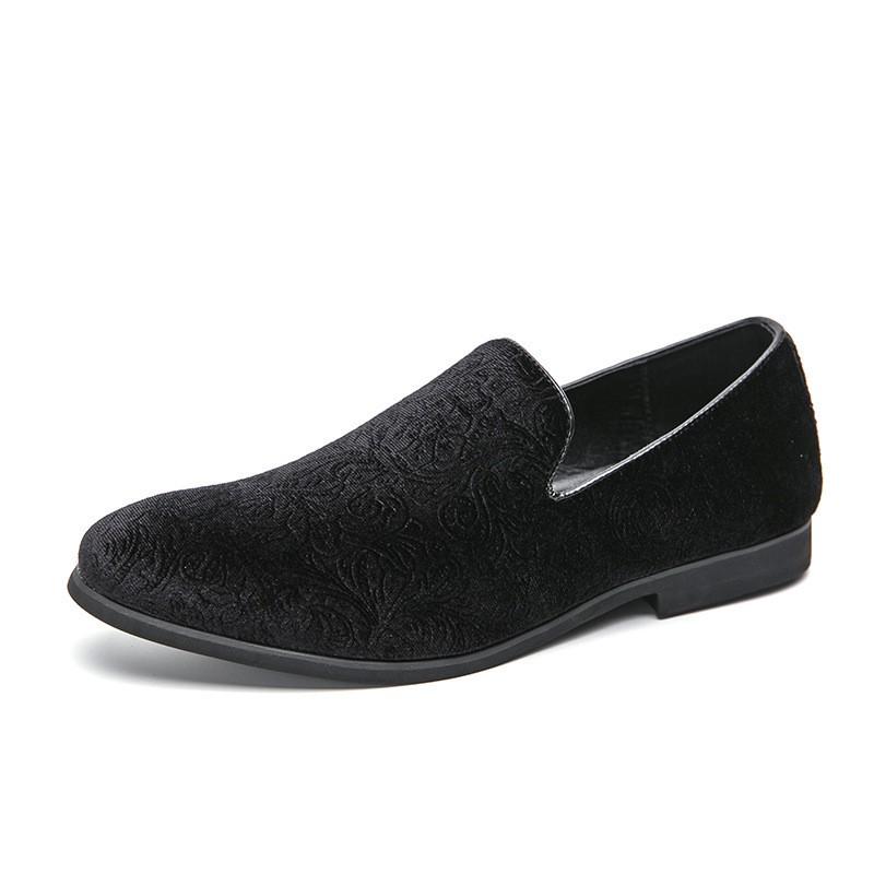 Mens Slip-On Loafer Shoes Casual Oxford Style Pointed Toe PU Leather Low Heel Rubber Sole