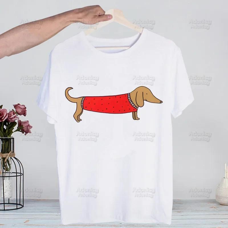 Dachshund Teckel Funny Cute Dog Animal Funny T Shirt Men New Casual Short Sleeve Tshirt Homme Manga Unisex T-shirt Tees