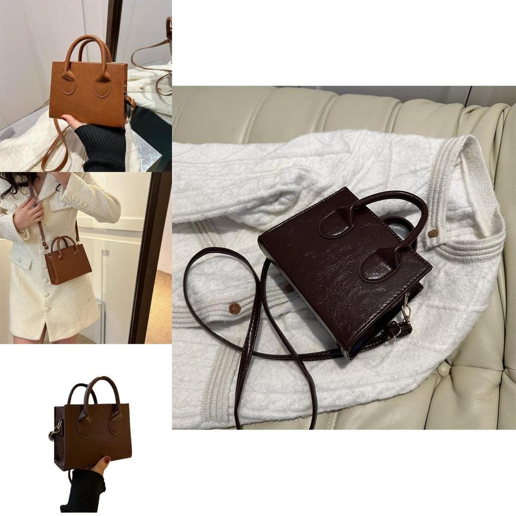 Chic Minimalist Small Handbag For Women Retro Style Soft Pu Casual Crossbody