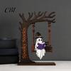 Kantoorbureau Decoratie Items Halloween Desktop Schommel Decor, Spookachtige Huis Lezen Geest op Een Beeldje Uniek Houtbewerking Cadeaus voor Woonkamer Keuken