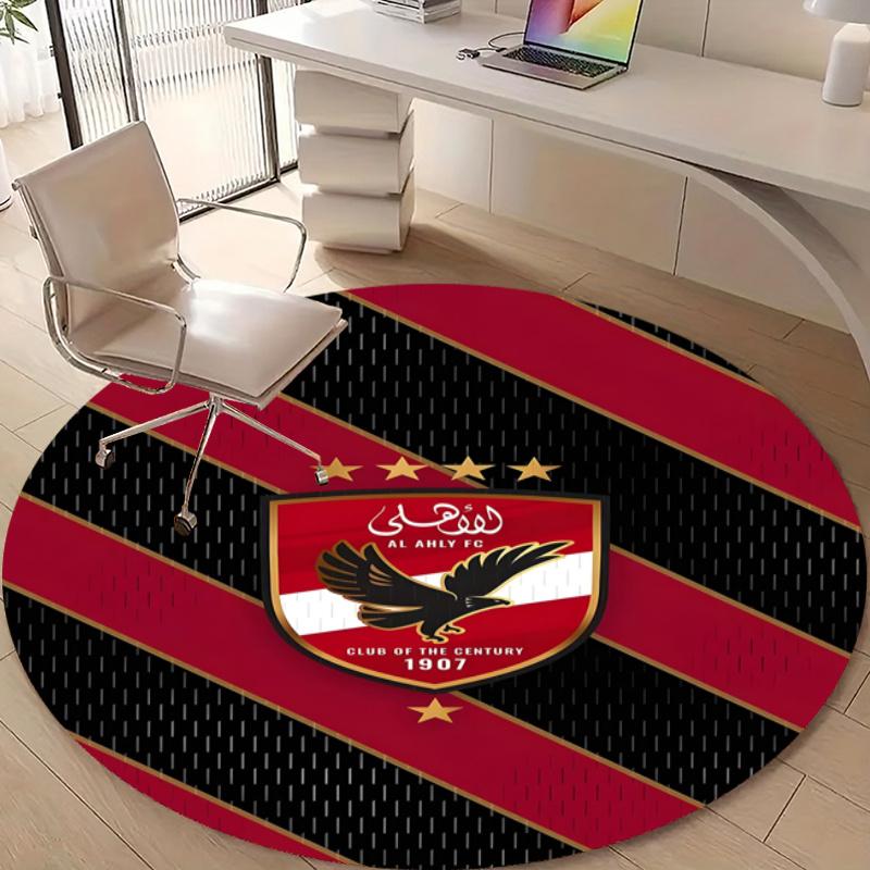 Personalized Al Ahly FC Round Chair Office Rug - Perfect for Mat, Office Chair & More - Ideal Gift for Birthdays and Holidays