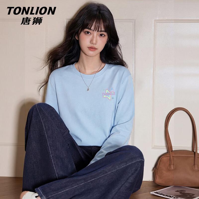 TonLion Women s Pure Cotton Loose Fit Long Sleeve T-Shirt 2XL