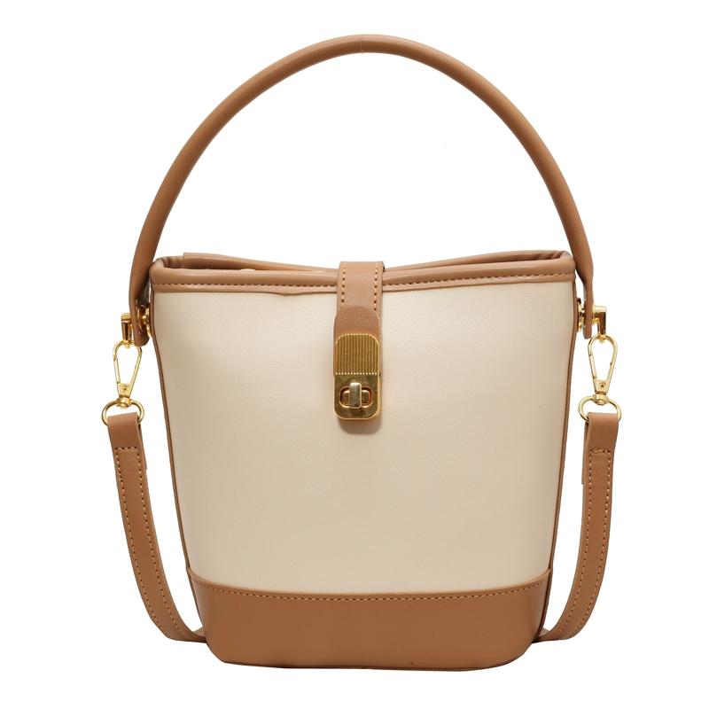 Korean Designer Bucket Bags for Women Fashion PU Leather Solid Color Crossbody Bag Female Elegant Aesthetic Shoulder Handbags