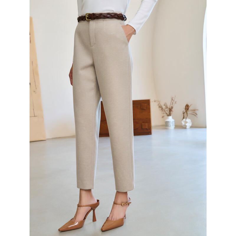 JUZUI Women's Winter Tapered Cropped Casual Pants