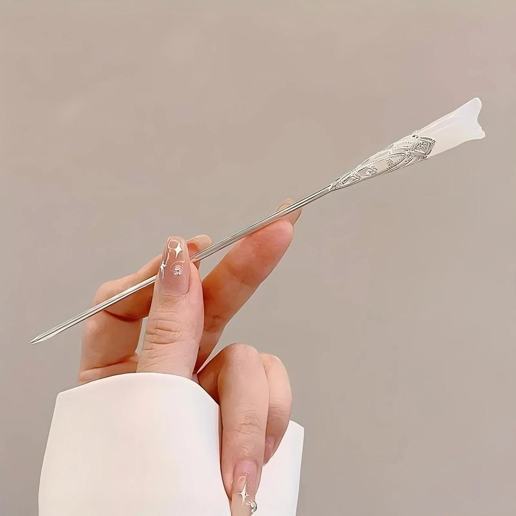 Pince à cheveux élégante de style chinois avec pompon, accessoire de coiffure à motif floral traditionnel, bijoux pour femmes, épingle à cheveux