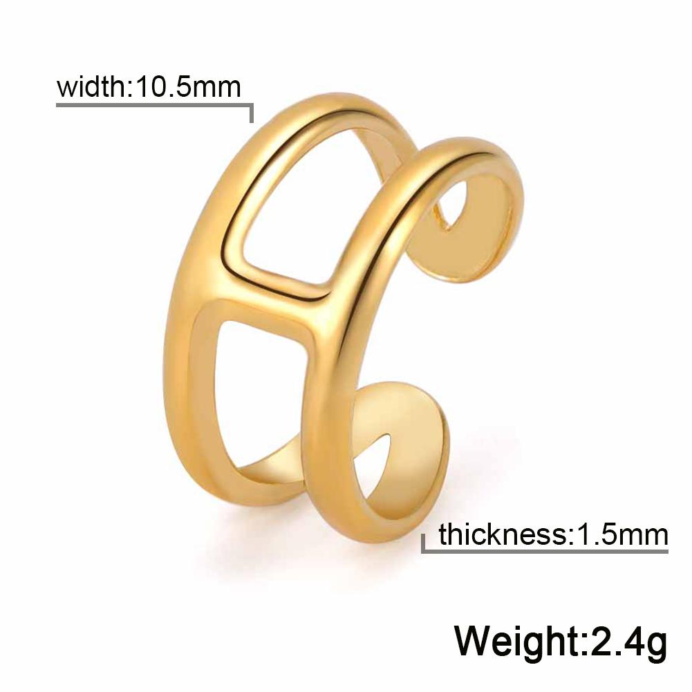 COOLTIME Women Ring Stainless Steel Adjustable Gold Color Finger Rings Mother Day Wedding Jewelry Gift 2025