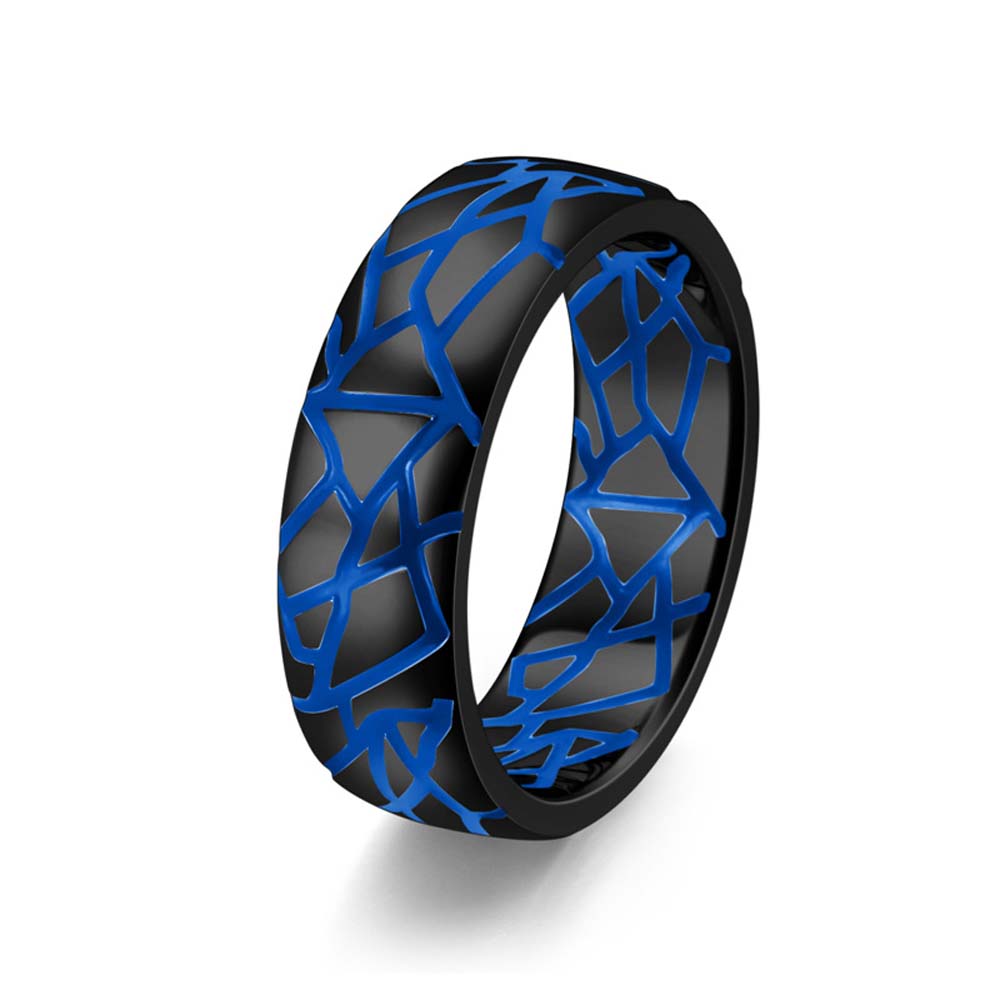 

Vintage Cracked Titanium Steel Ring for Men Glow in Dark Chinese Style Gothic Jewelry TikTok Viral Biker Gift Ready to Ship 12