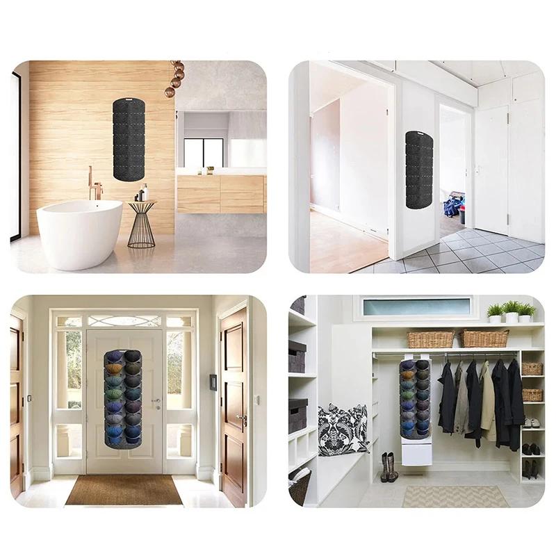 Závěsné organizéry na klobouky do šatny v ložnici Úspora místa Nástěnná dvířka Zadní plstěný úložný stojan na baseballovou čepici Držáky na odkládání plsti