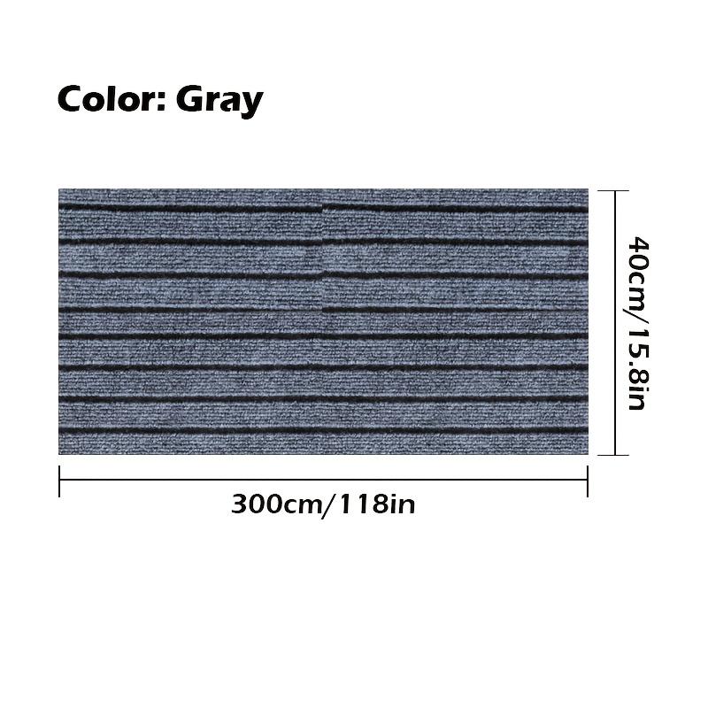 40cmx3m DIY Solid Color Striped Kitchen Door Mat Floor Mat Room Decoration Self-adhesive Non-slip Carpet Home Decor Hallway Rug