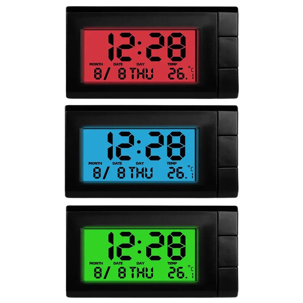 Auto Thermometer Innen Digitaler Wecker 2 In 1 Elektronische Uhr Temperaturanzeige Mini Hintergrundbeleuchtung Auto Armaturenbrett Uhr