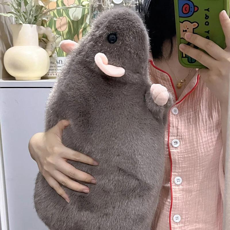 Creative 35/50/90cm Big Mouse Doll Plush Cartoon Flower Branch Rat Doll Oversized Soft Animal Figure Kids Gift Birthday
