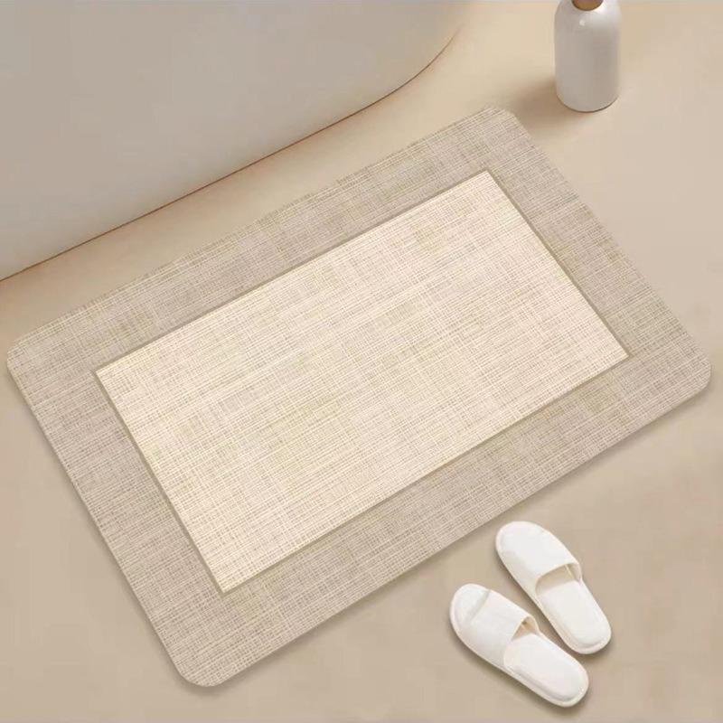 Sim-ple Lines Diatom Mud Ground Surface Mat Moisture Moisture-wicking Dirt Resistance Foot Mat Bathroom Door Area Mat Strong Moisture