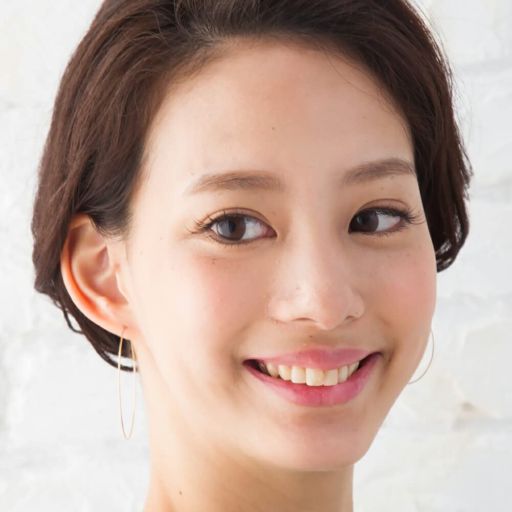 Shop K14GF Gold Filled Thin Wire Hoop Earrings Simple Earring Fittings Parts Hypoallergenic Gold Made in Japan k14gf12 Diameter 50mm [Jewelry M]