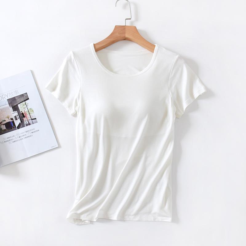 Women's Home Wear Solid Color Short Sleeve Round Neck Modal Temperament