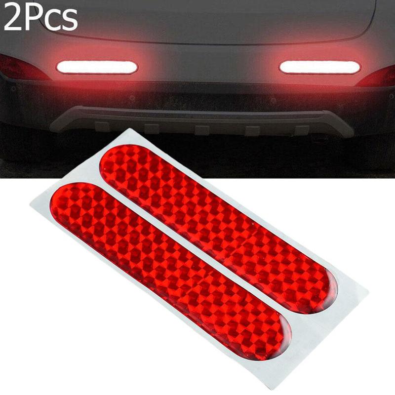 2PCS Car Door Bumper Reflective Stickers Safety Opening Warning Reflector Tape Decal Car Interior Reflector Stickers