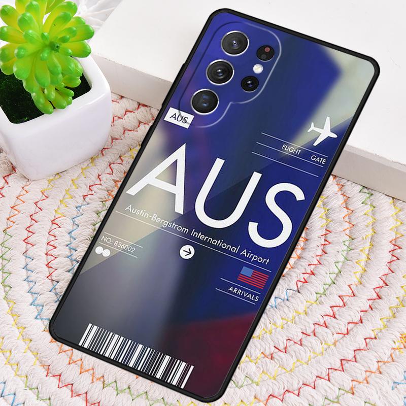 Funny Airport Code Phone Case for Samsung Galaxy Note 10 Pro S26 Ultra S23 S24 FE S25 S21 S22 PLUS Shockproof Cove