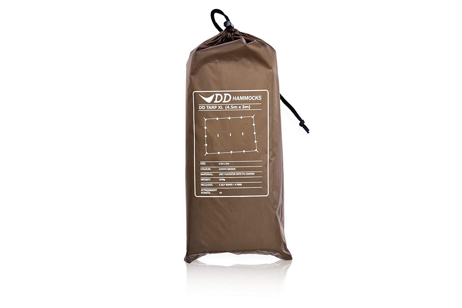

DD Tarp XL Универсальный и легкий брезент Водонепроницаемый 3000 мм 4,5 м x 3 м (Койот коричневый) [продукт]