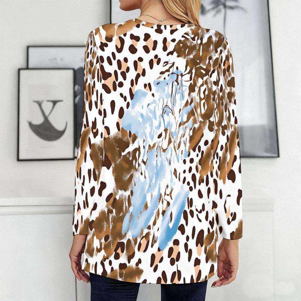 Plus Size Women Crew Neck Long Sleeve Tunic Soft Oversized Tops For Household Chores And Outdoor Walks