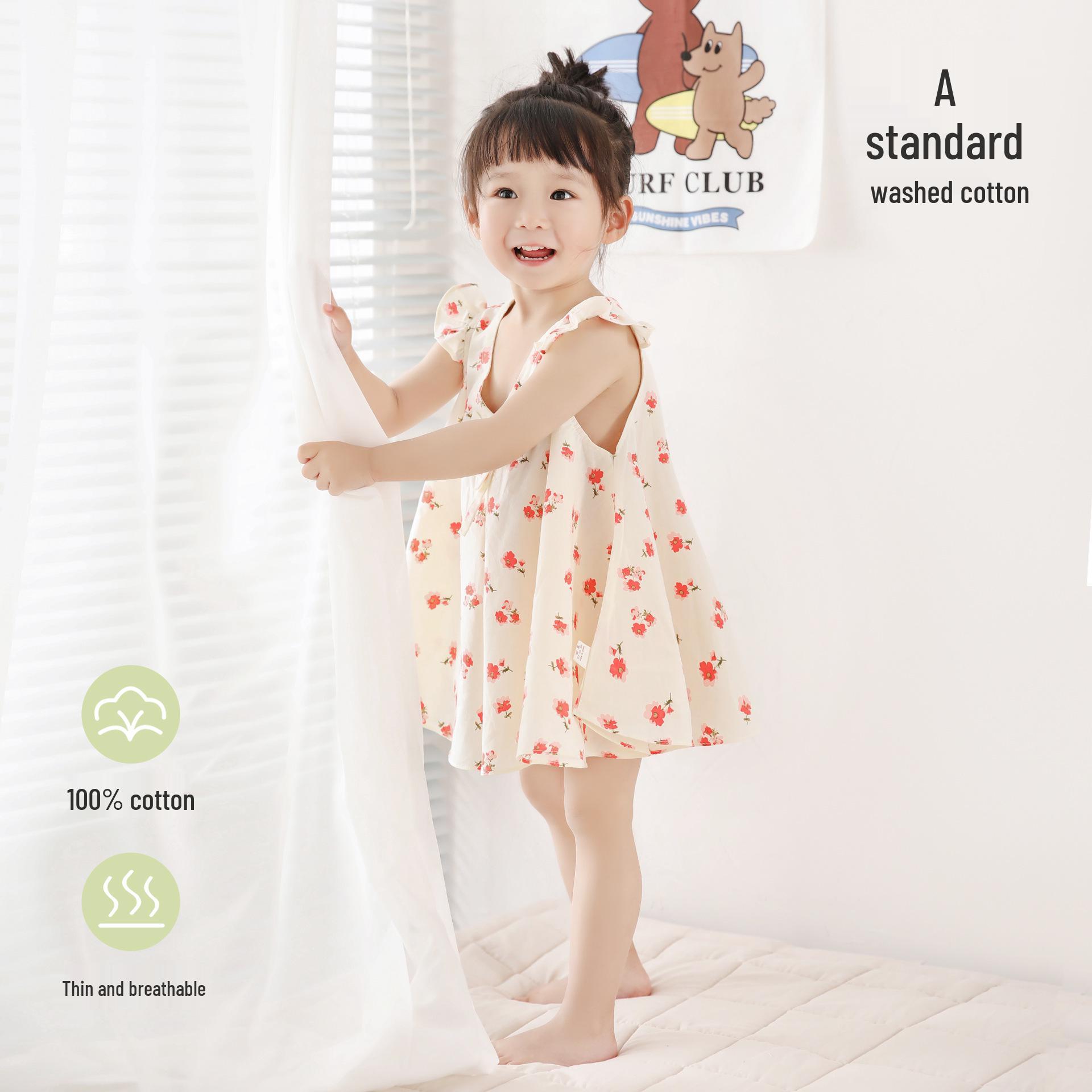 

Girls Class A Sleeveless Cotton Princess Floral Summer Dress 110 cm