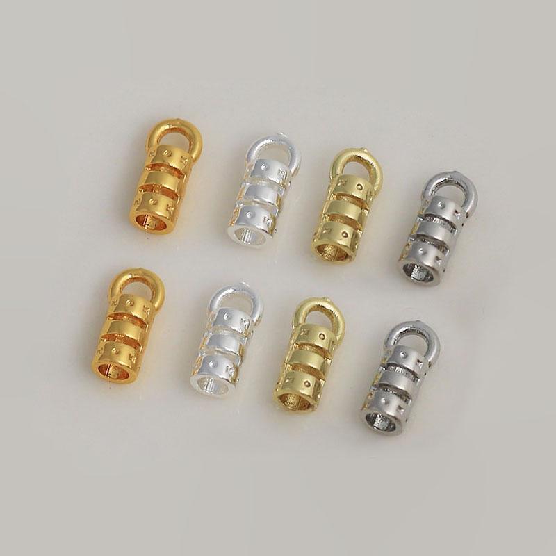 18k Gold-Filled Copper Plated Clip Buckle & Chain Clasp for DIY Leather Cord and Steel Wire.