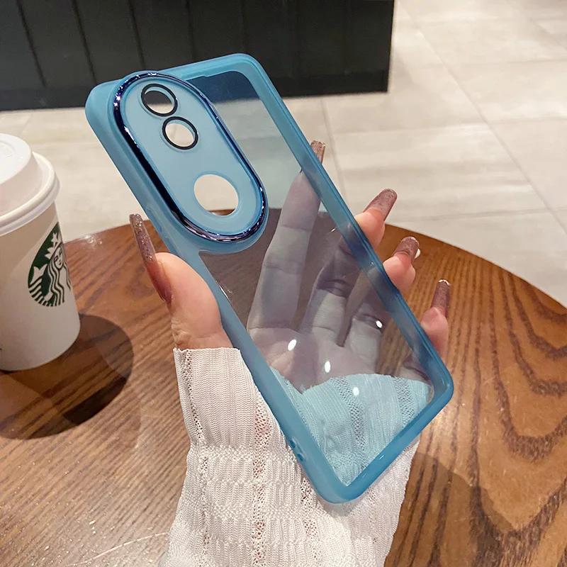 

Для VIVO V50 Lite V50E V 50 прозрачная защитная пленка для линз чехол для VIVO Y04 Y29S карамельный цвет мягкий TPU ударопрочный чехол для телефона VIVO V50 Lite 4G синий