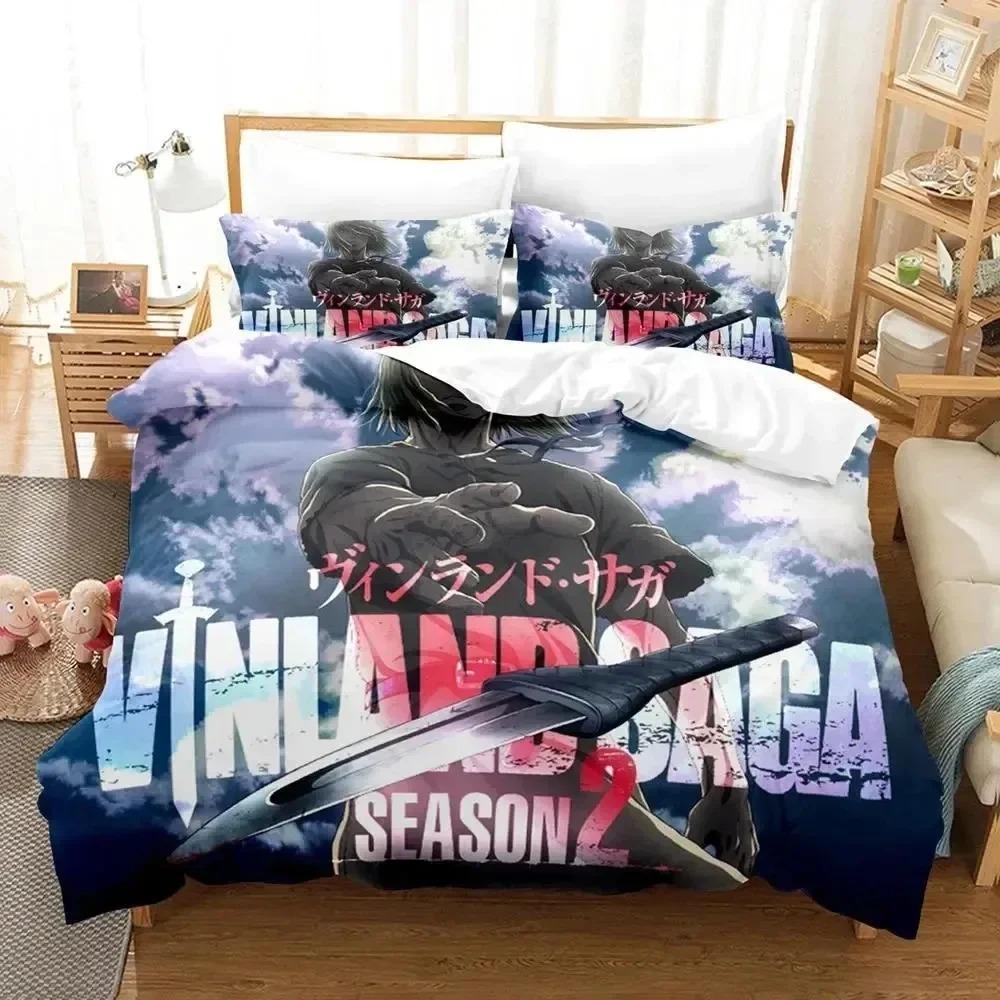 Anime Vinland Saga Bedding Set Duvet Cover Bed Set Quilt Cover Pillowcase Comforter King Queen Size Boys Adult Bedding Set