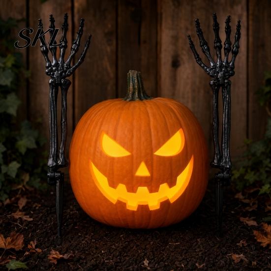 Halloween Home Decoration Decoration, Plastic Skeleton Hand Yard Stake, Realistic Bone Prop for Outdoor Festive Decor Garden Decor, Spooky Party