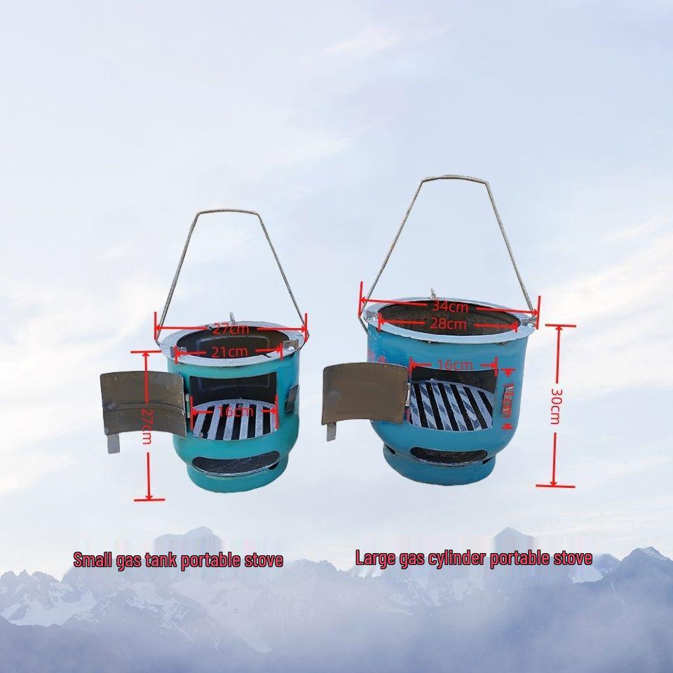 Multifunctional Outdoor Wood-Burning Stove for Boiling, Grilling, and Warming 