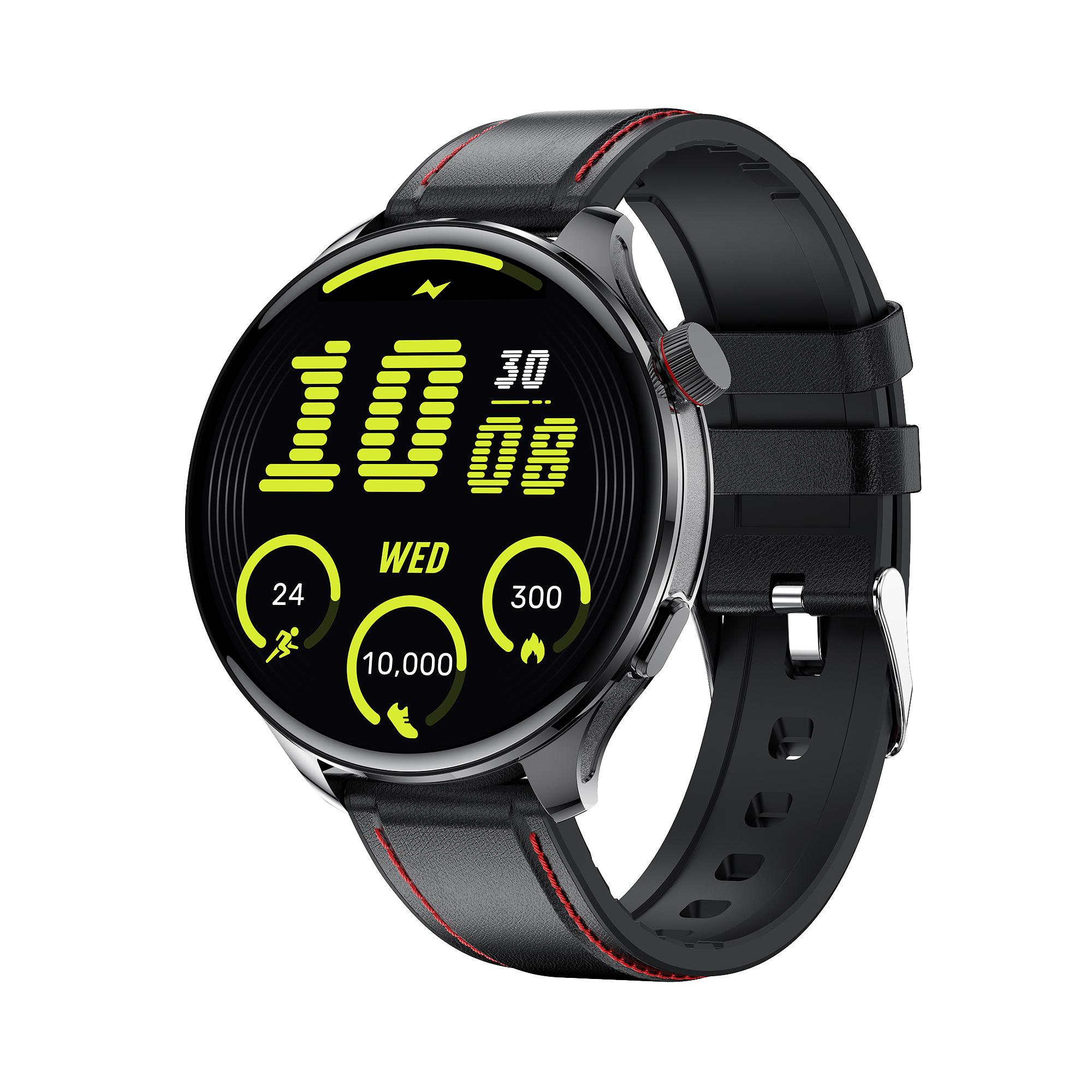 1,75-дюймовые умные часы AMOLED с GPS, поддержкой Bluetooth-звонков, водонепроницаемостью IP68, спортивные фитнес-часы для Android iOS чёрный