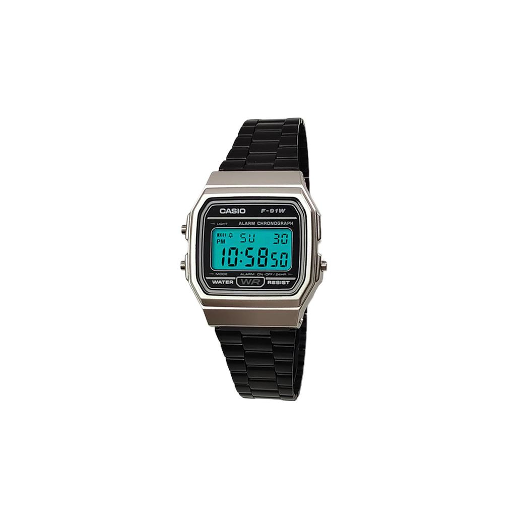 CASIO Custom Collection Quartz Movement Stainless Steel Strap Watch Men's Watches Black Dial F-91WM-7A(Watch5--)